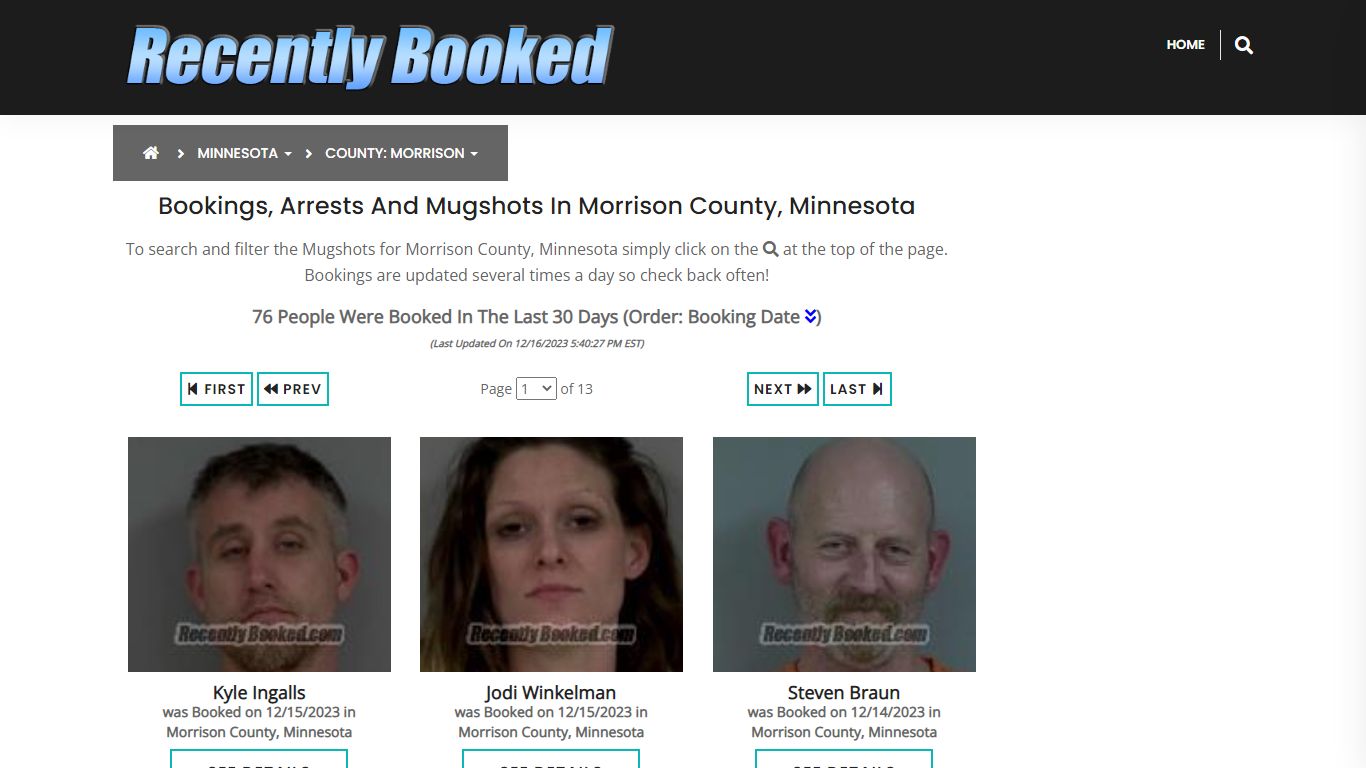 Bookings, Arrests and Mugshots in Morrison County, Minnesota